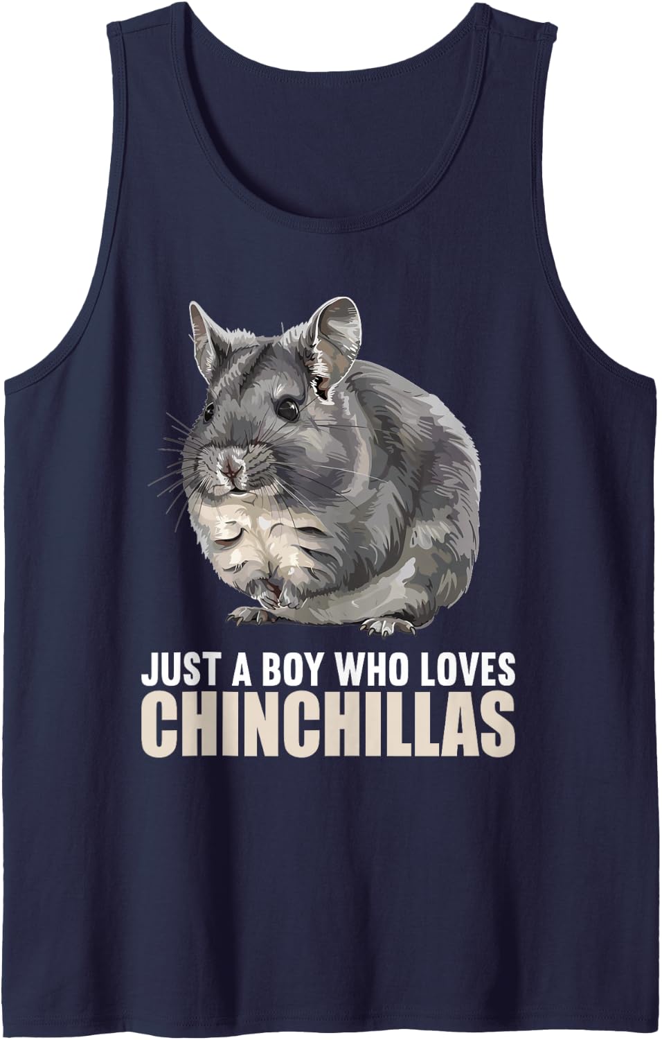 Just a Boy who Loves Chinchillas Chinchilla Tank Top - Navy Blue