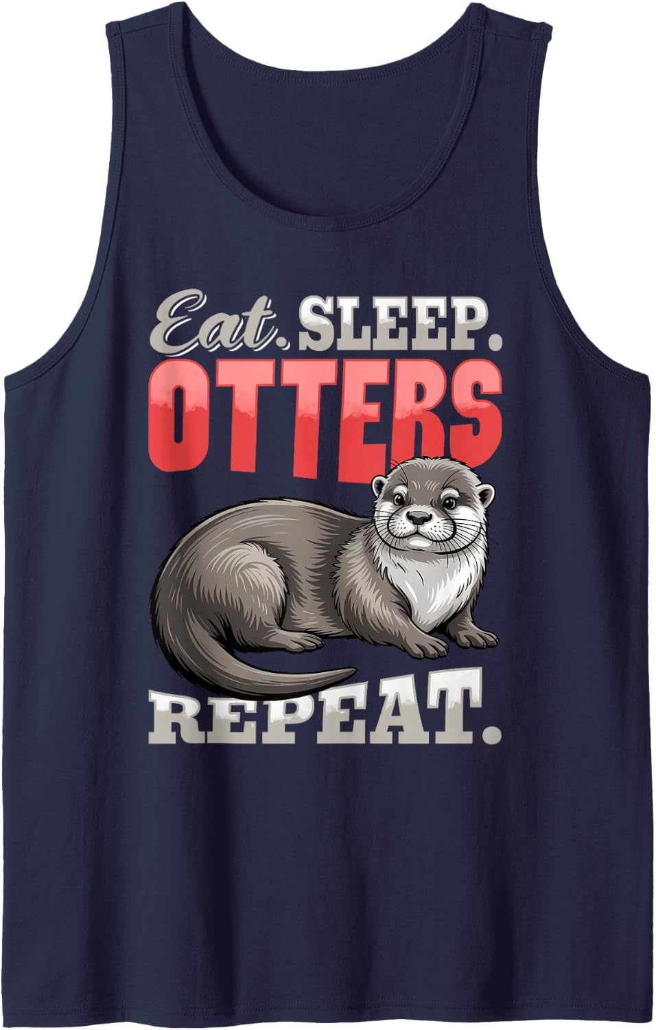 Funny Otter Tank Top - Navy Blue
