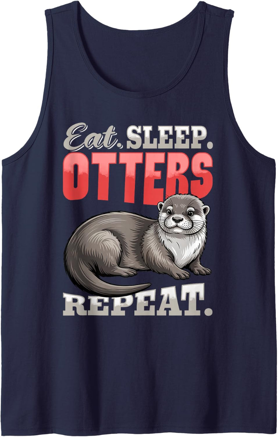Funny Otter Tank Top - Navy Blue