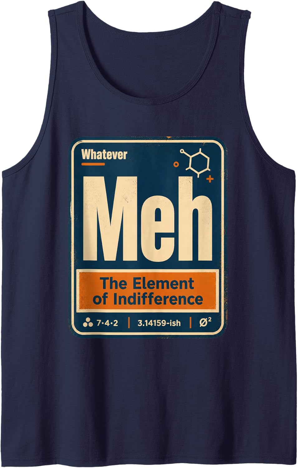 Science Sleeveless Tank Top - Navy Blue
