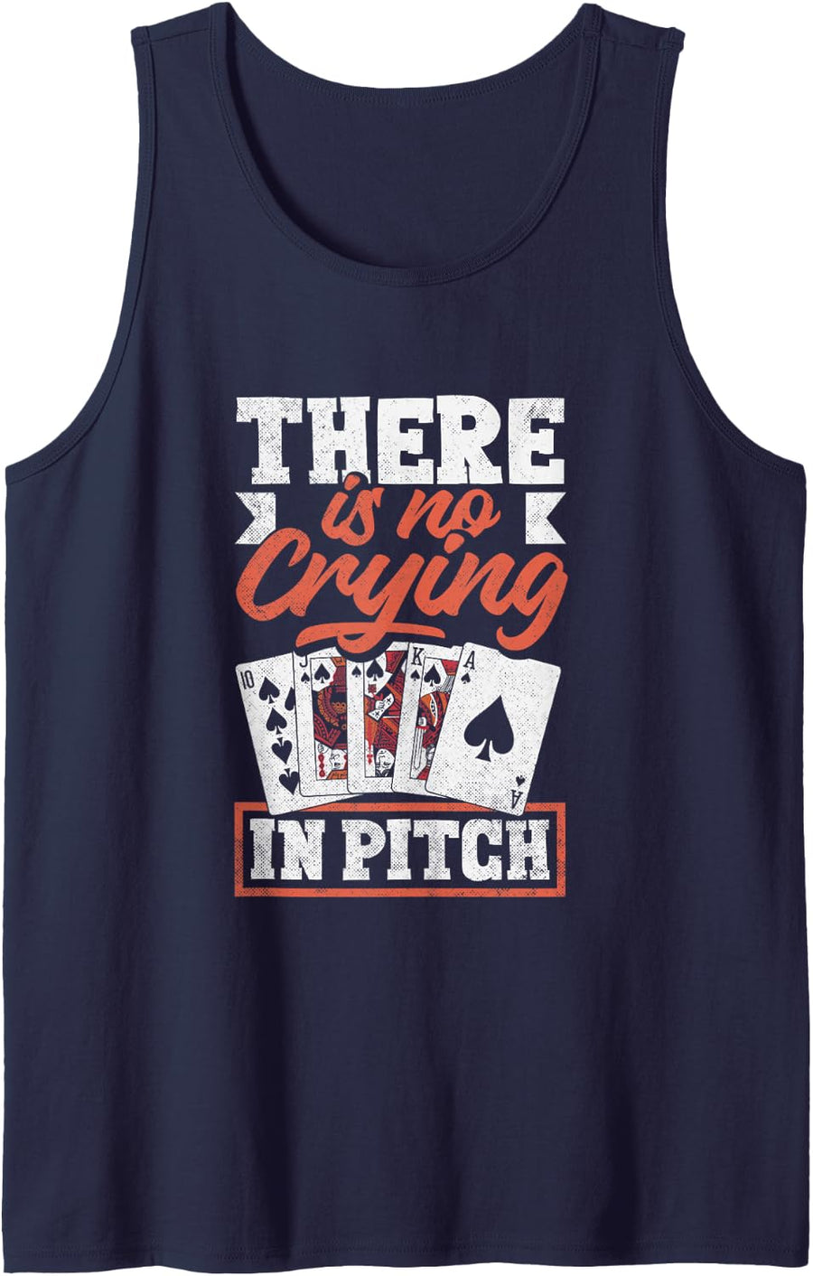 In Pitch High Low Jack Pitch Card Game Sleeveless Tank Top - Navy Blue