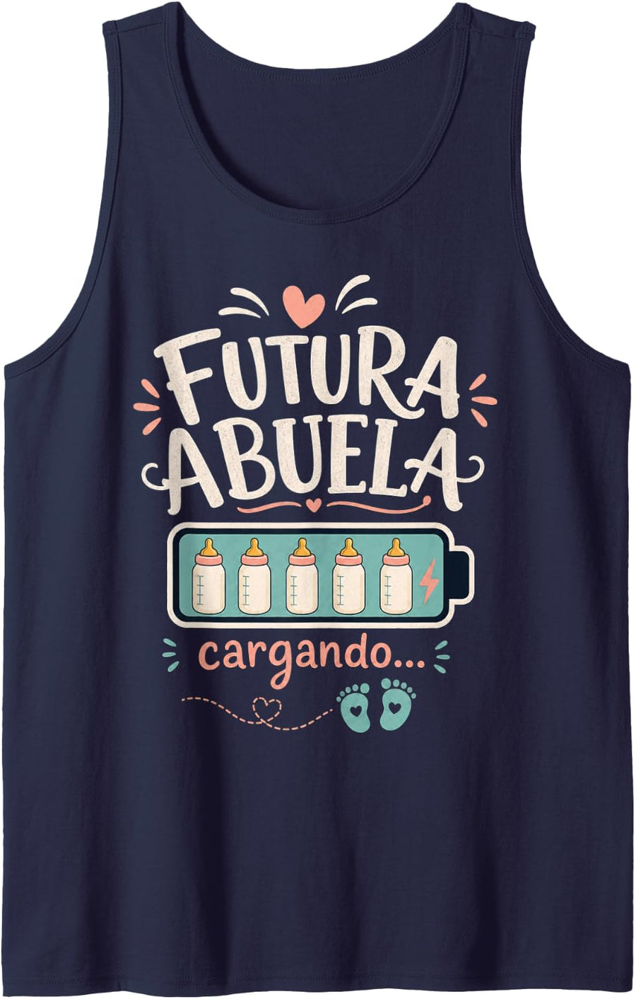 Futura Abuela Cargando Baby Bottles Design Tank Top - Navy Blue