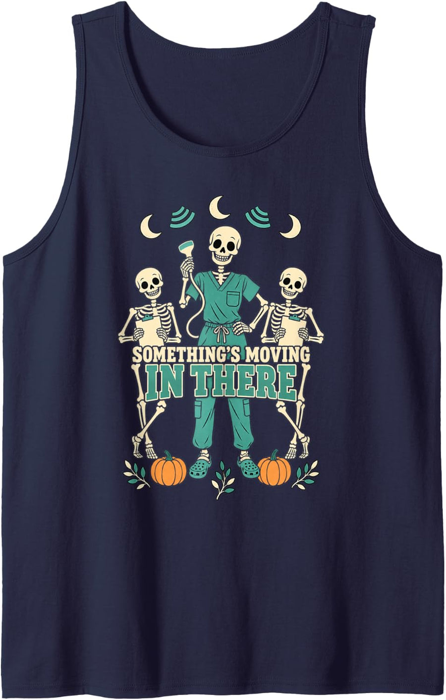 Ultrasound Tech Sonographer Halloween Sonography Women Sleeveless Tank Top - Navy Blue