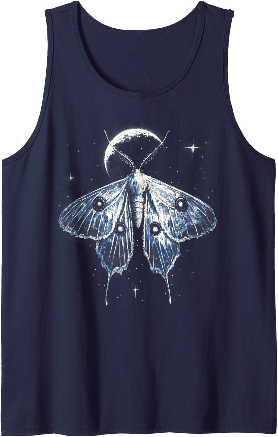 Luna Moth Tank Top - Navy Blue