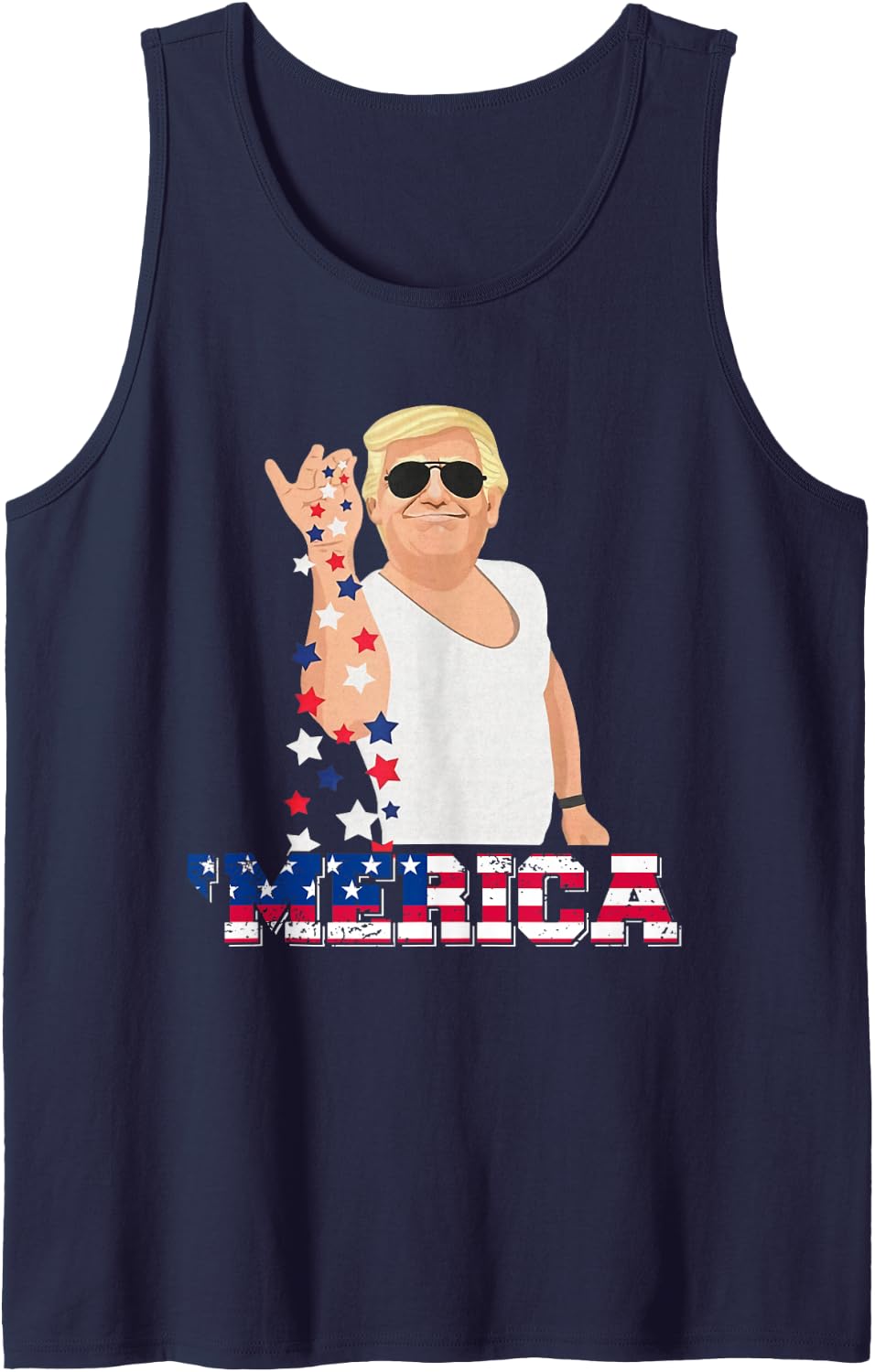 Trump 'Merica Shirt, Trump Bae Funny 4th of July Tank Top - Navy Blue