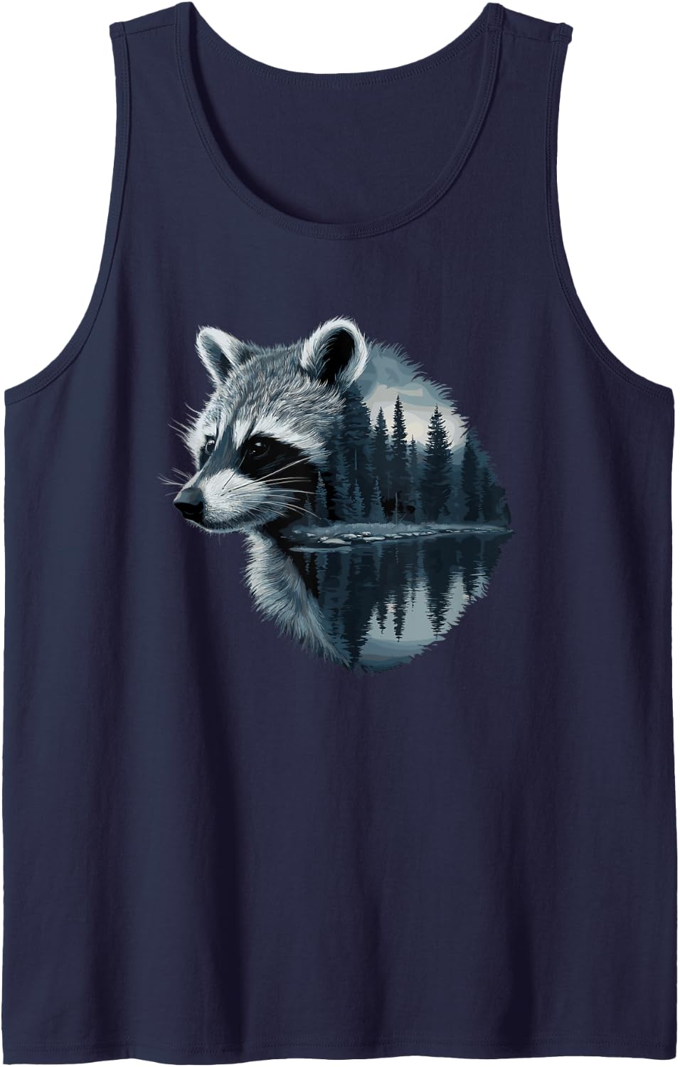 Raccoon Swamp Lake Trash Panda Racoons Tank Top - Navy Blue