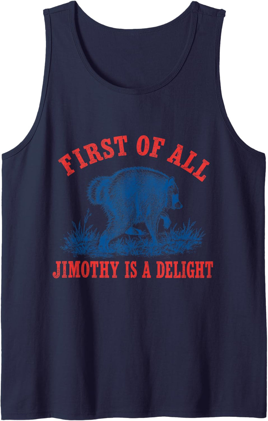 Vintage Meme Funny Sleeveless Tank Top - Navy Blue
