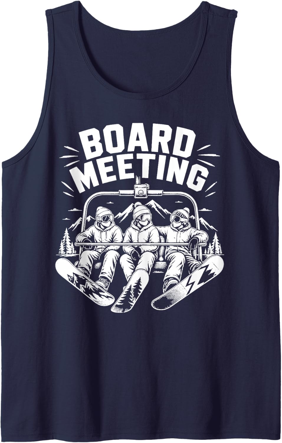 Boarder Snowboard Buddies Snowboarding Vacation Rider Sleeveless Tank Top - Navy Blue