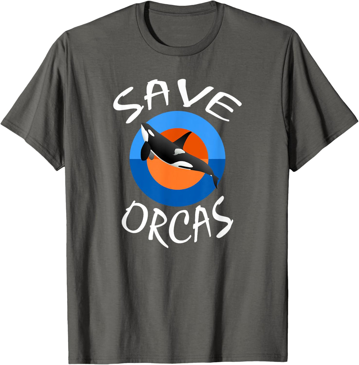 Killer Whale T-shirt - Save Orcas Ocean Biologist See Panda - Asphalt Grey