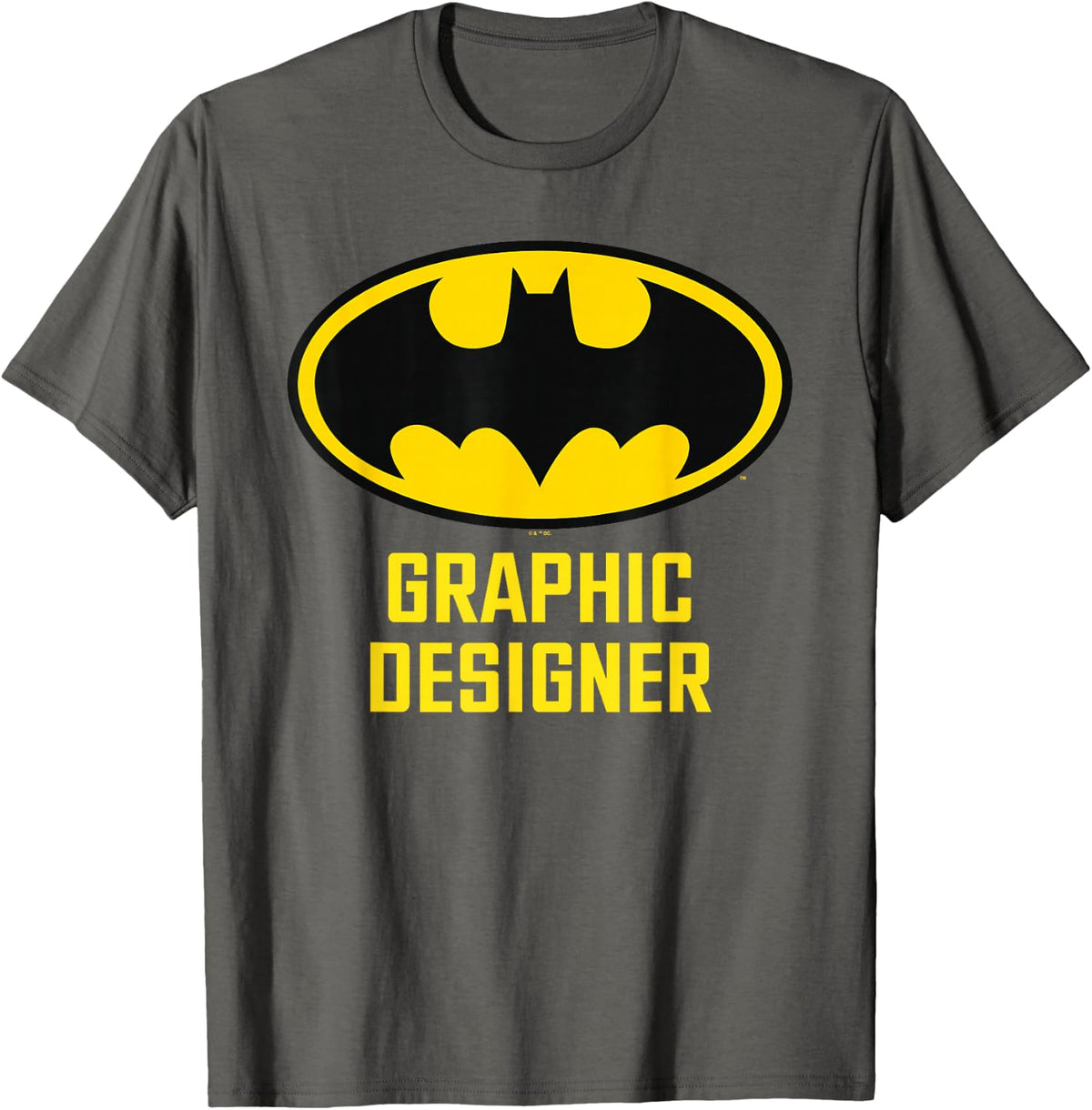 Batman Bat Graphic Designer T-Shirt - Asphalt Grey