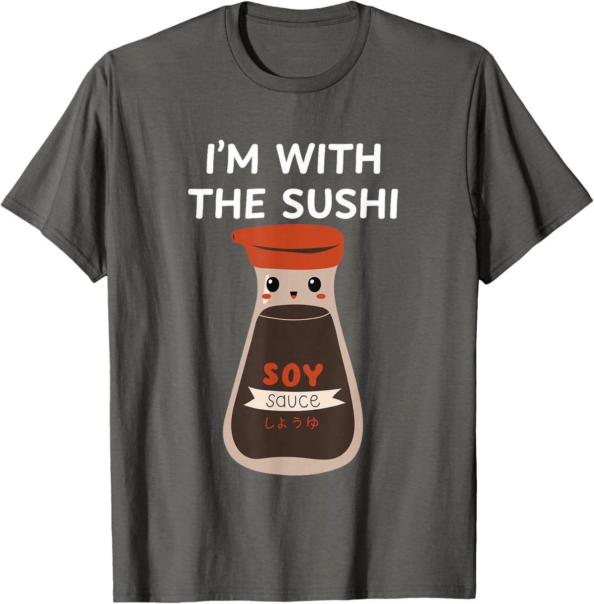 Easy Funny Group Costume Soy Sauce Condiment T-Shirt Tees for Adults - Asphalt Grey