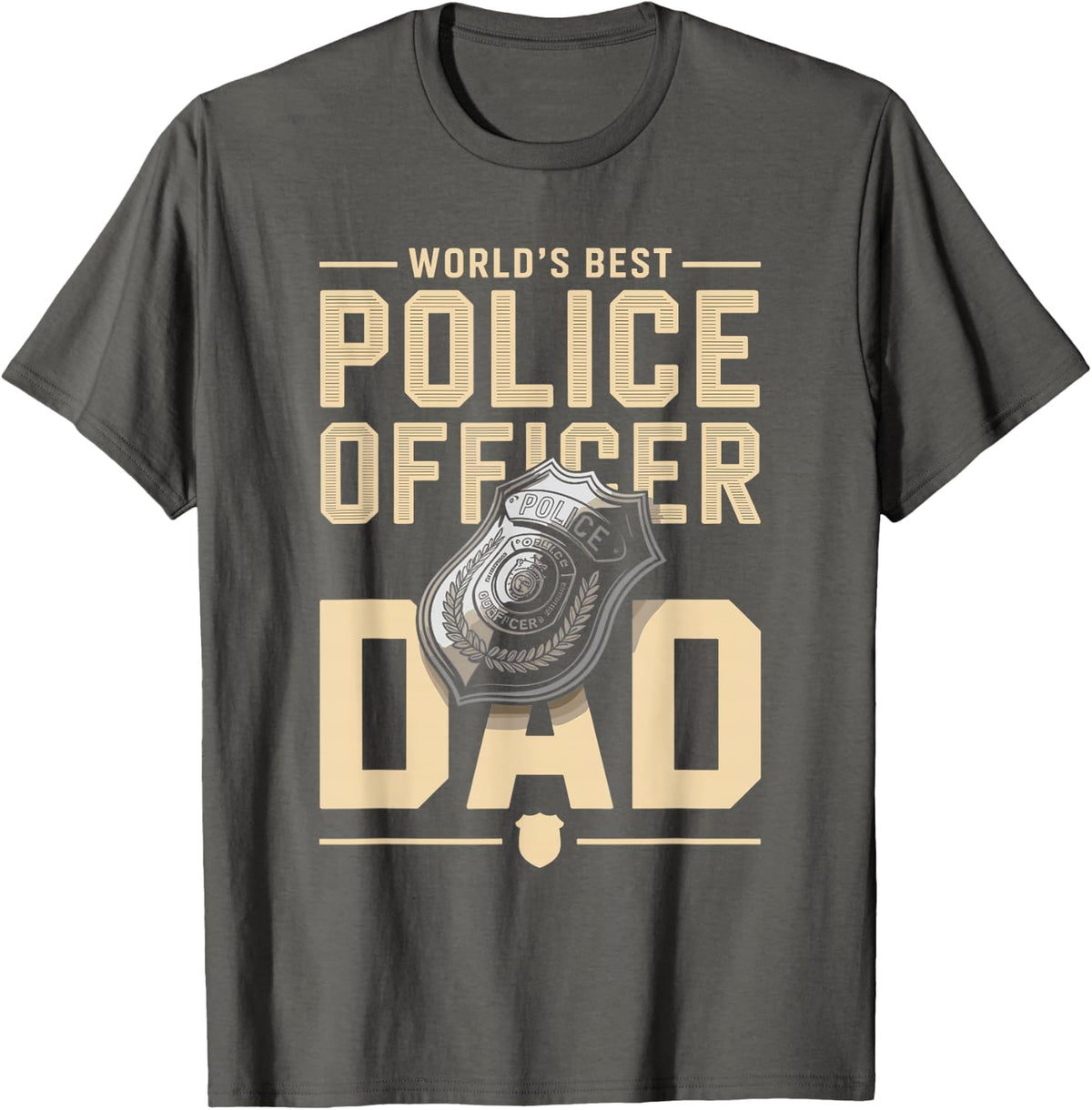 World's Best Police Officer Dad T-Shirt - Asphalt Grey