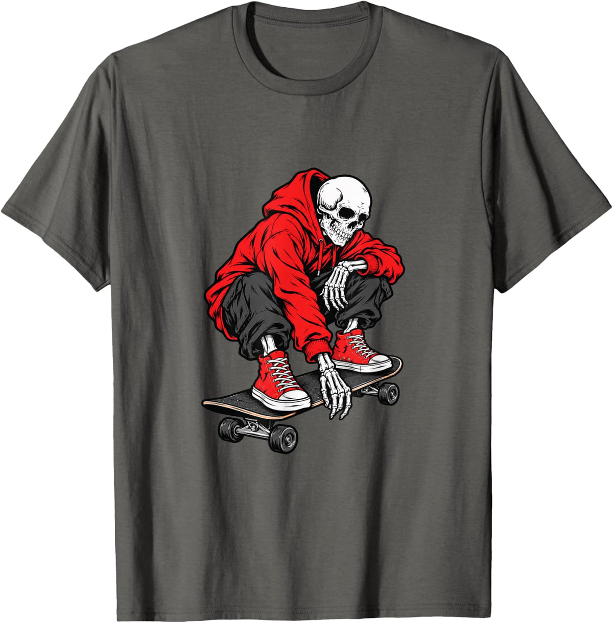 Skeleton Skate Scene T-Shirt - Asphalt Grey