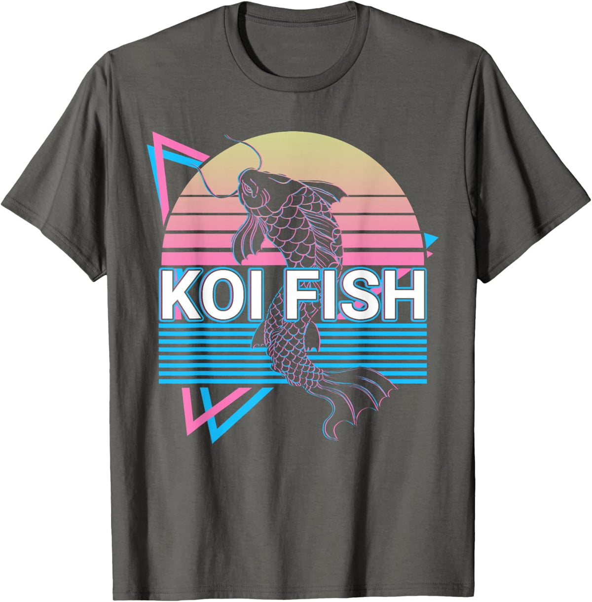 Koi Fish Retro T-Shirt - Asphalt Grey