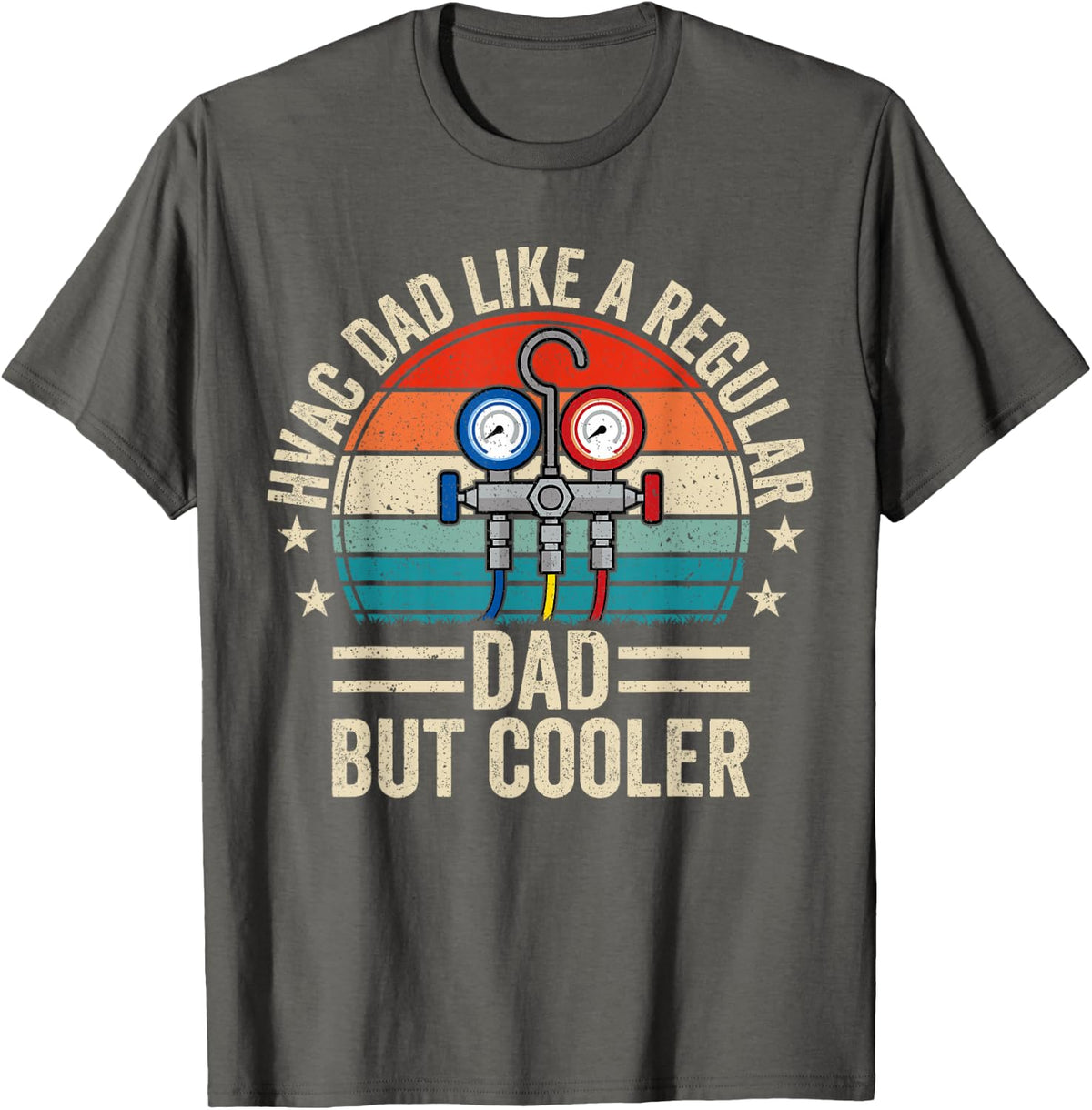 HVAC Dad But Cooler & Funny Men's HVAC Technician Papa T-Shirt - Asphalt Grey