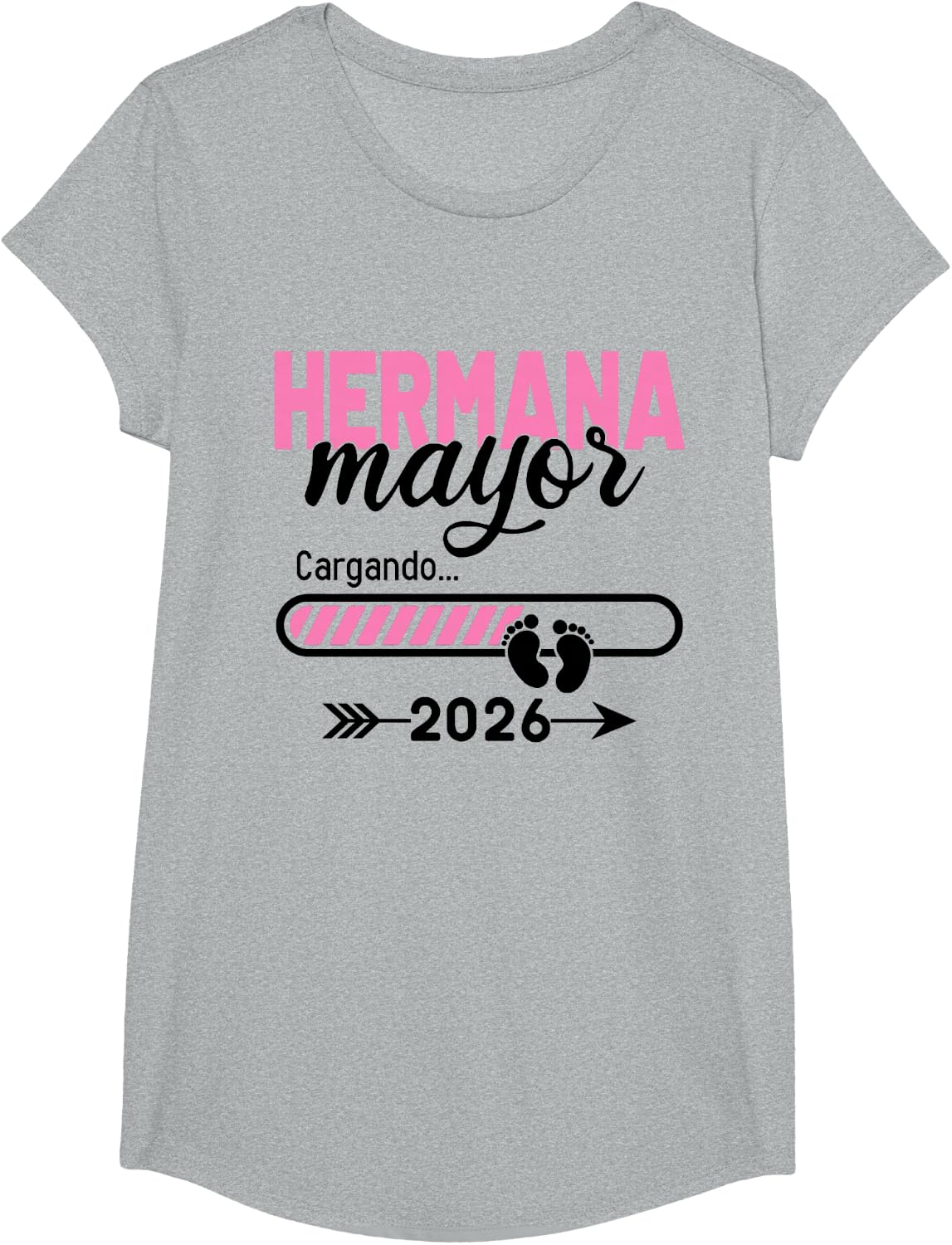 Voy A Ser Una Hermana Mayor 2026, Hermana Mayor 2026 T-Shirt - Girls Heather Grey