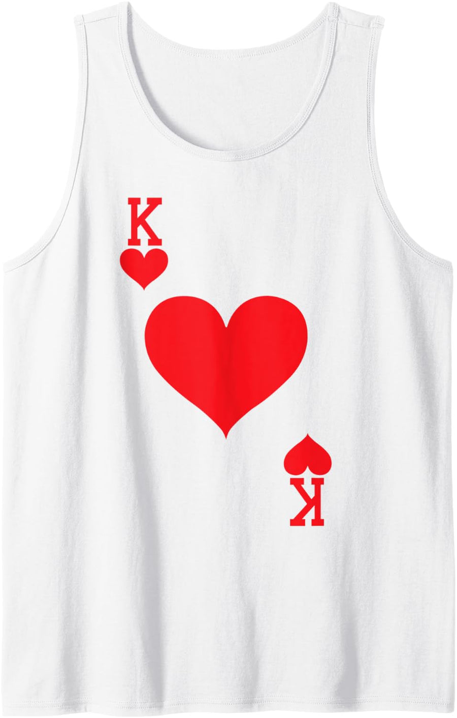 King of Hearts Playing Card Halloween Costume Tank Top - White