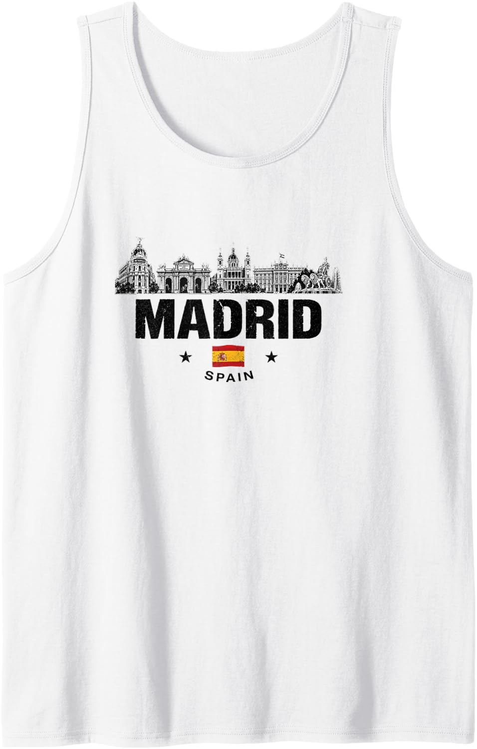 Spain Madrid Spanish Souvenir España Flag Reminder Sleeveless Tank Top - White