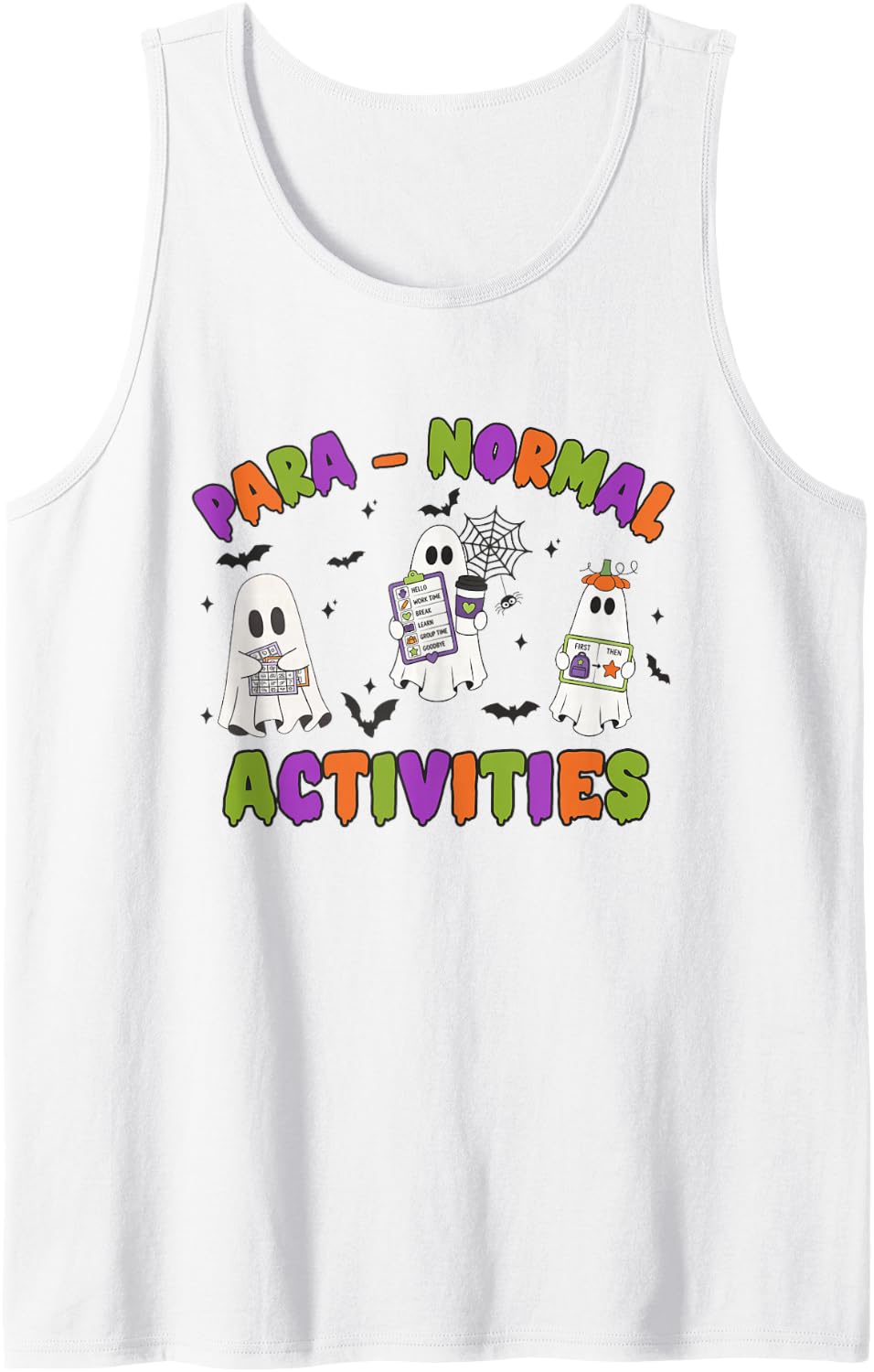 para-Normal Activities Parapro Halloween para Professional Sleeveless Tank Top - White