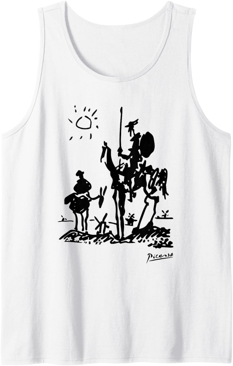 Don Quixote Artwork Tank Top - White