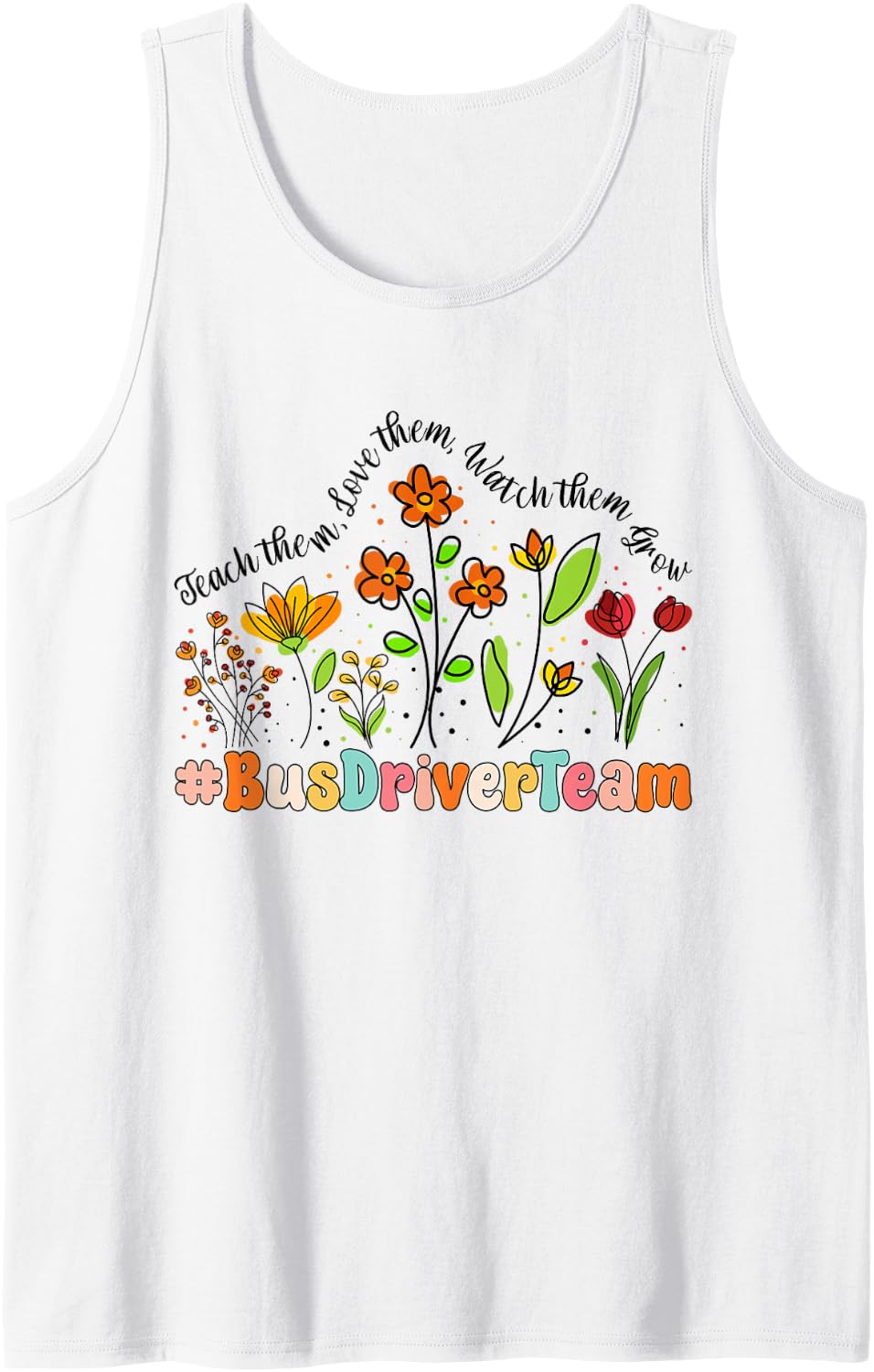 Bus Driver Team Appreciation Week Back to School Sleeveless Tank Top - White