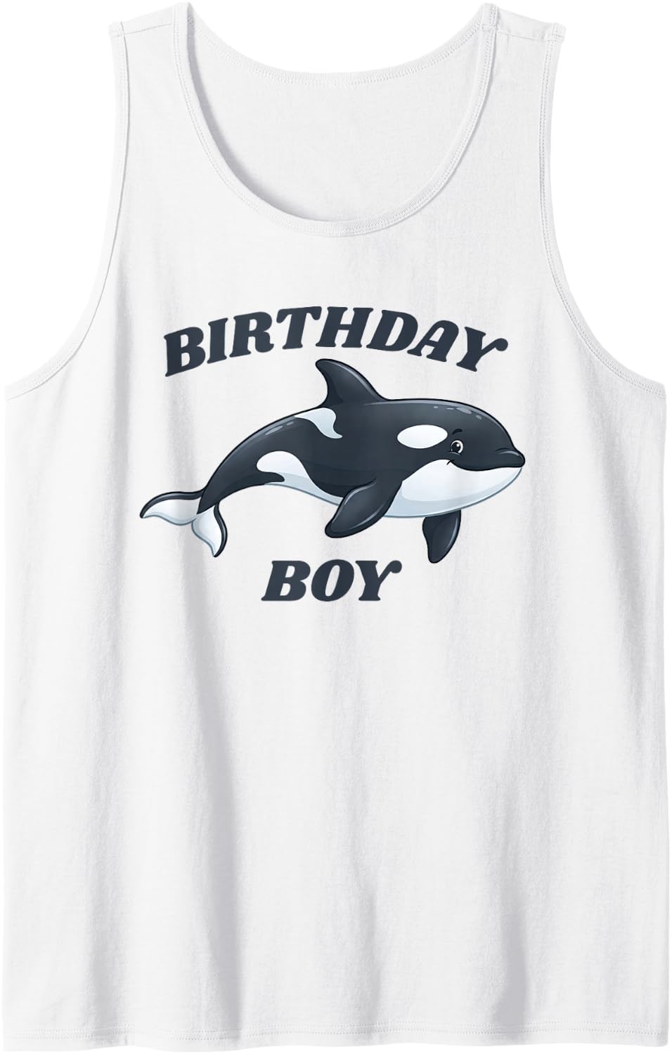 Birthday Boy Killer Whale Orca Sleeveless Tank Top - White