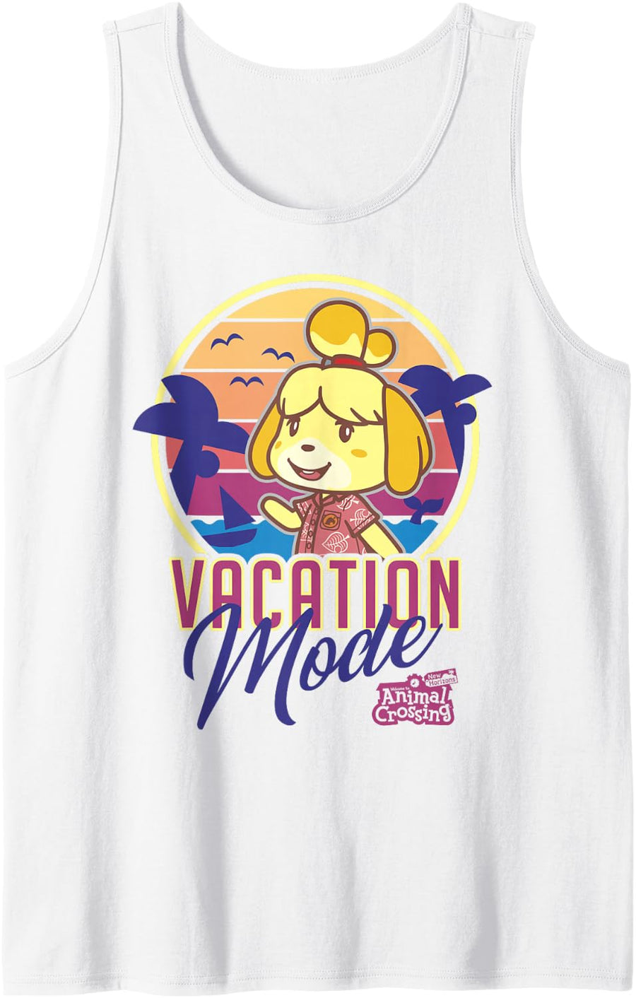 Animal Crossing: New Horizons Isabelle Vacation Mode Vintage Tank Top - White