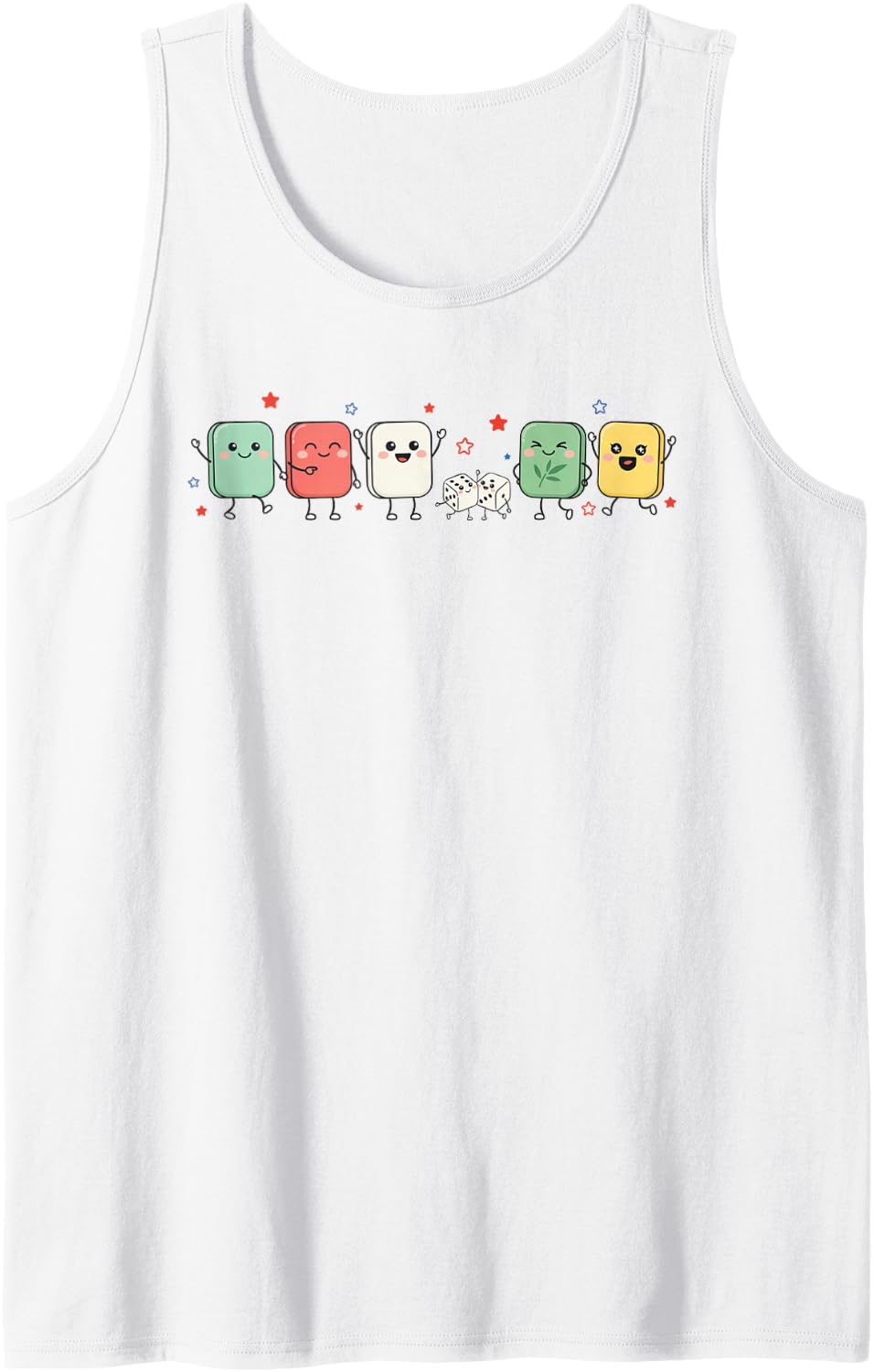 Riichi Mahjong Japanese Mahjongg Majiang Player Playing Tank Top - White