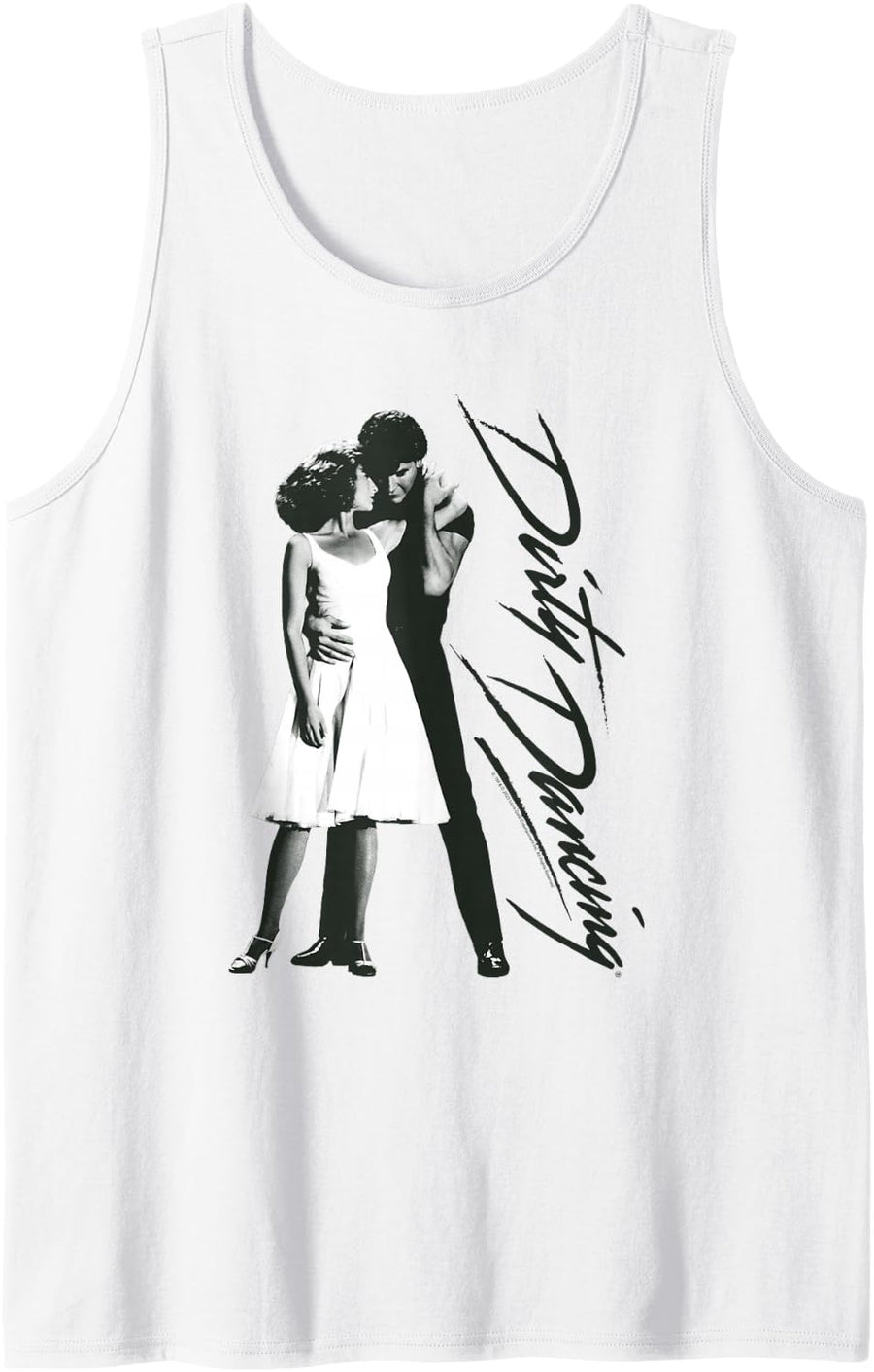 Dirty Dancing Black and White Photo and Logo Vintage Movie Tank Top - White
