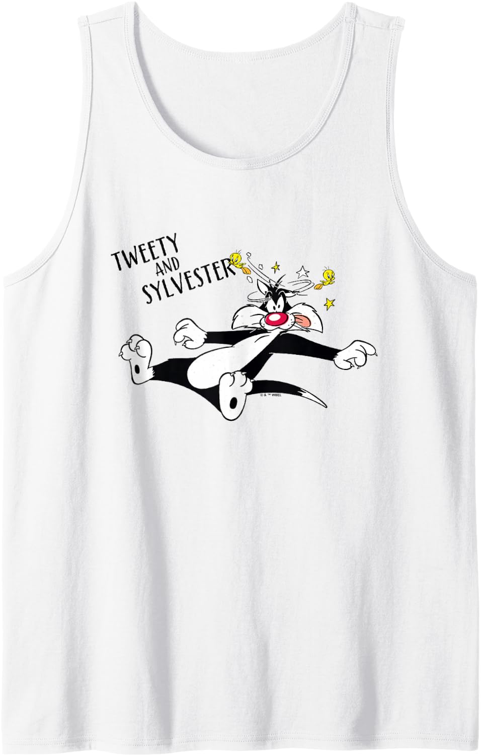 Looney Tunes Dizzy Sylvester and Tweety Tank Top - White