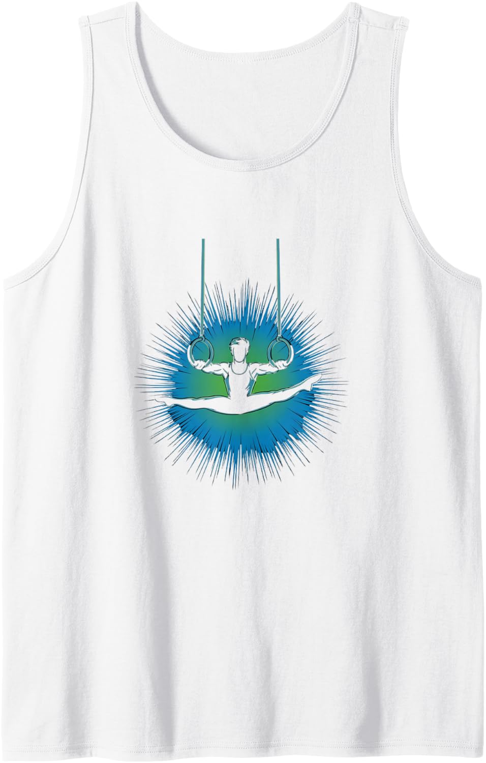 Gymnastics Sports Rings Kids Boys Gymnast Sleeveless Tank Top - White
