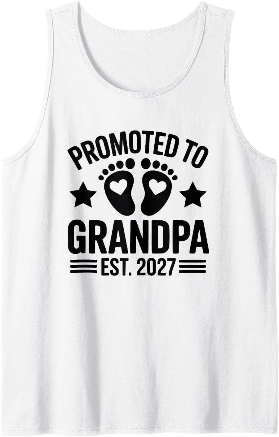Men's Baby Feet Promoted to Grandpa 2027 New Grandfather Tank Top - White