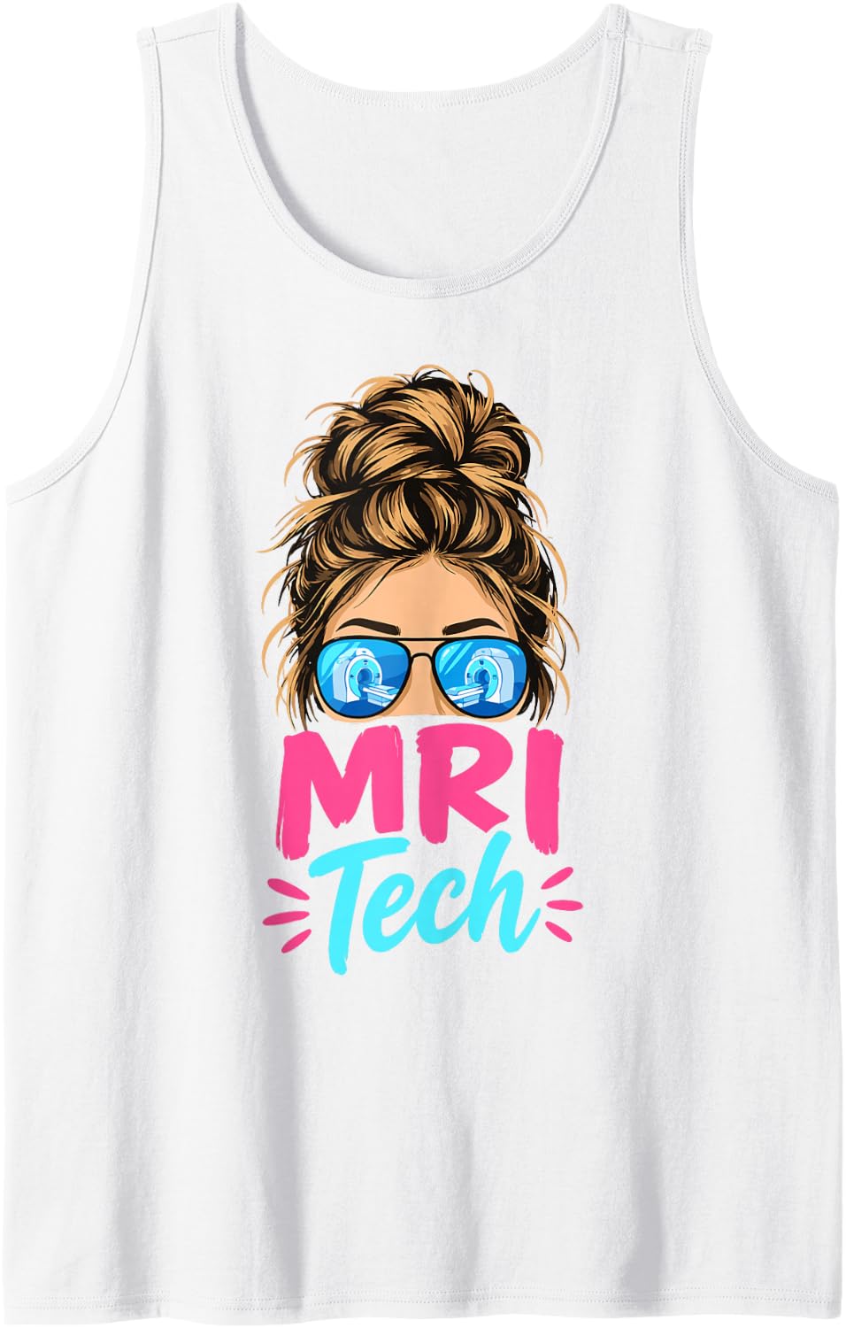 MRI Tech Radiology Sleeveless Tank Top - White