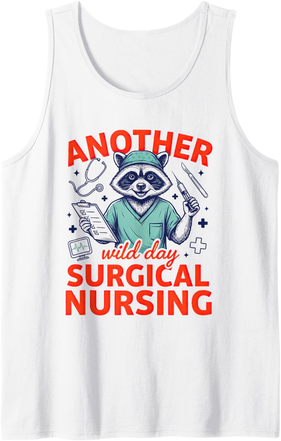 Or Nurse Perioperative Scrub Circulating Surgical Sleeveless Tank Top - White