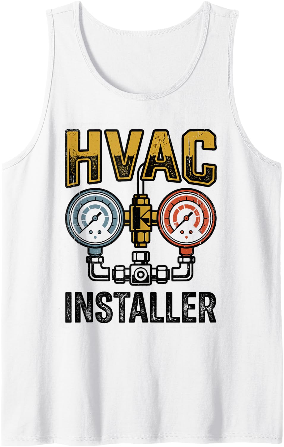 HVAC Technician Tech Installer Tee HVAC Tech Sleeveless Tank Top - White