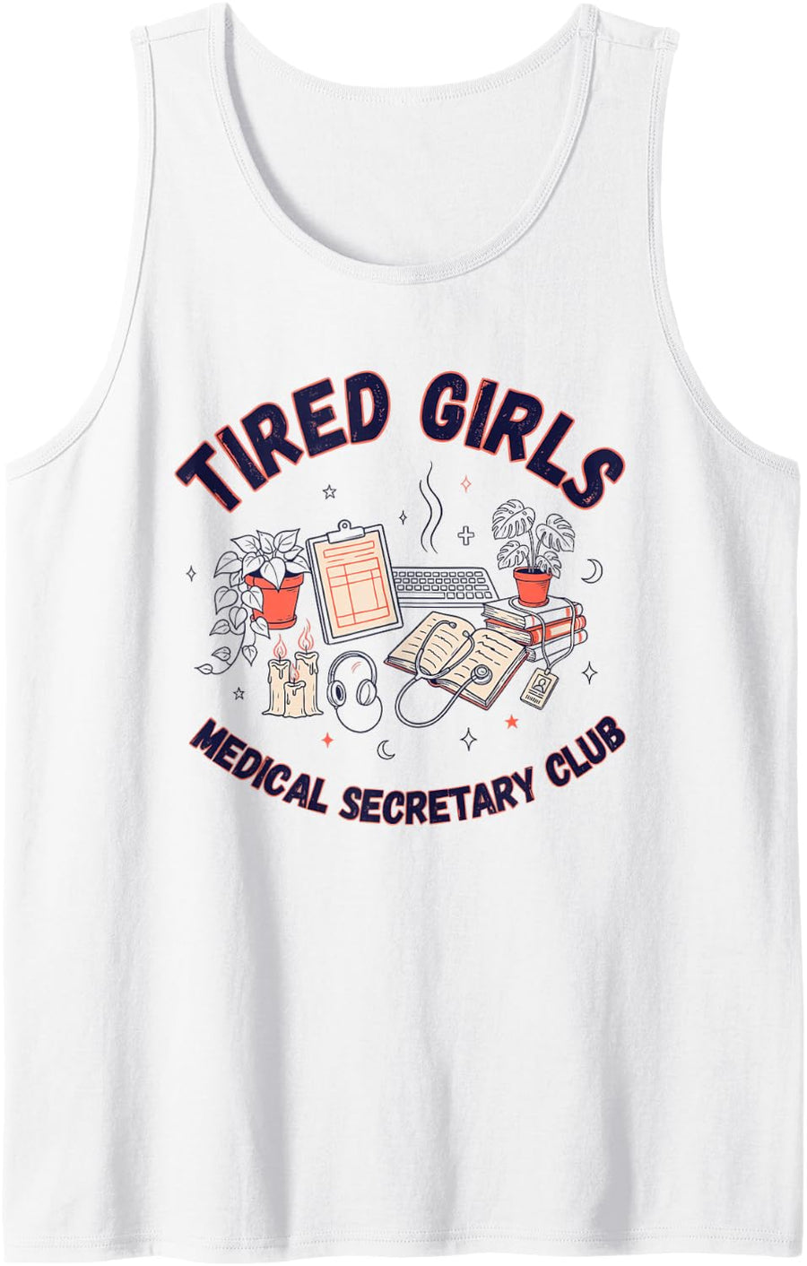 Medical Secretary Healthcare Clinic Receptionist Sleeveless Tank Top - White