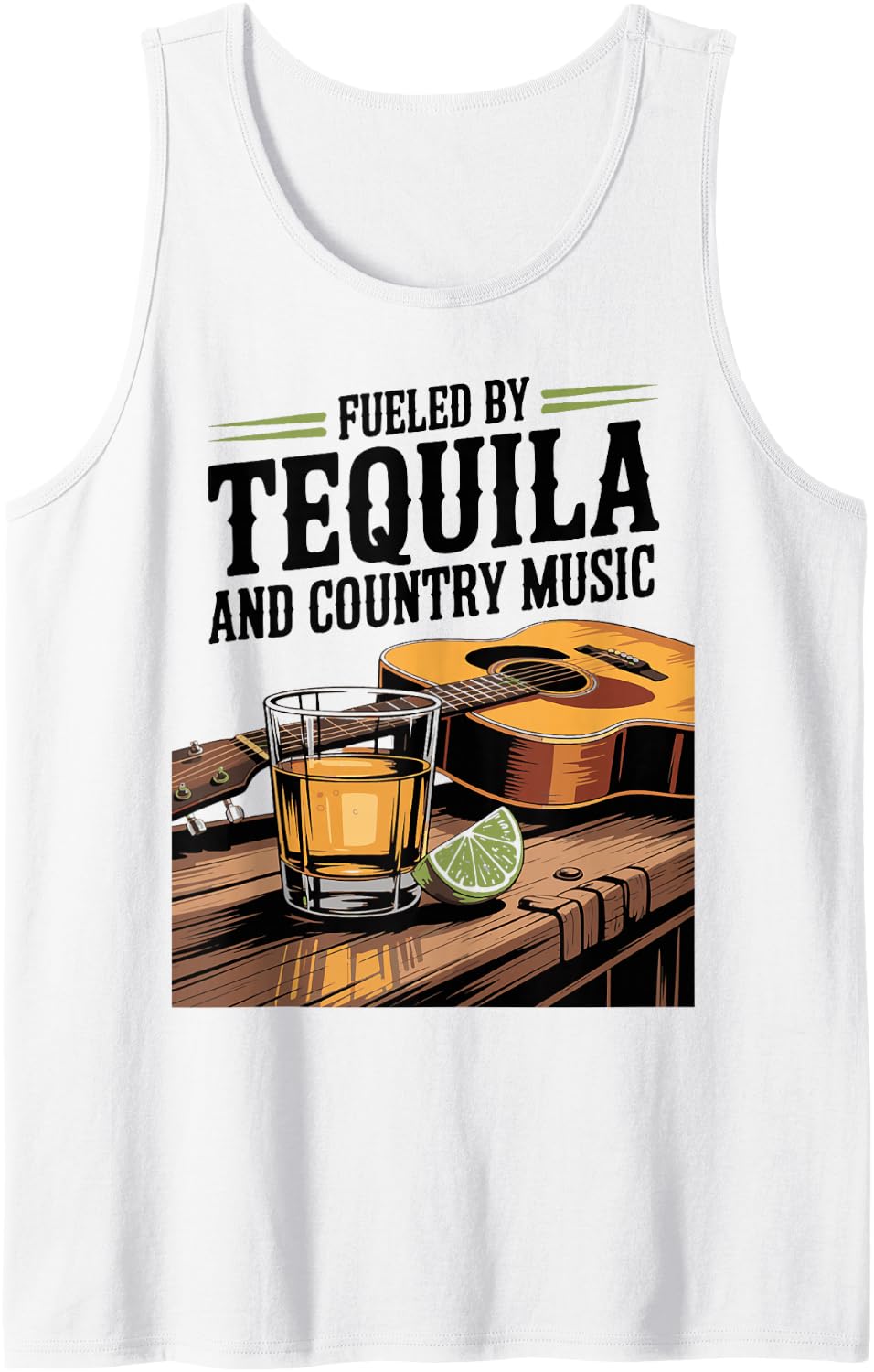 Tequila Drinking Western Lifestyle Country Music Tank Top - White