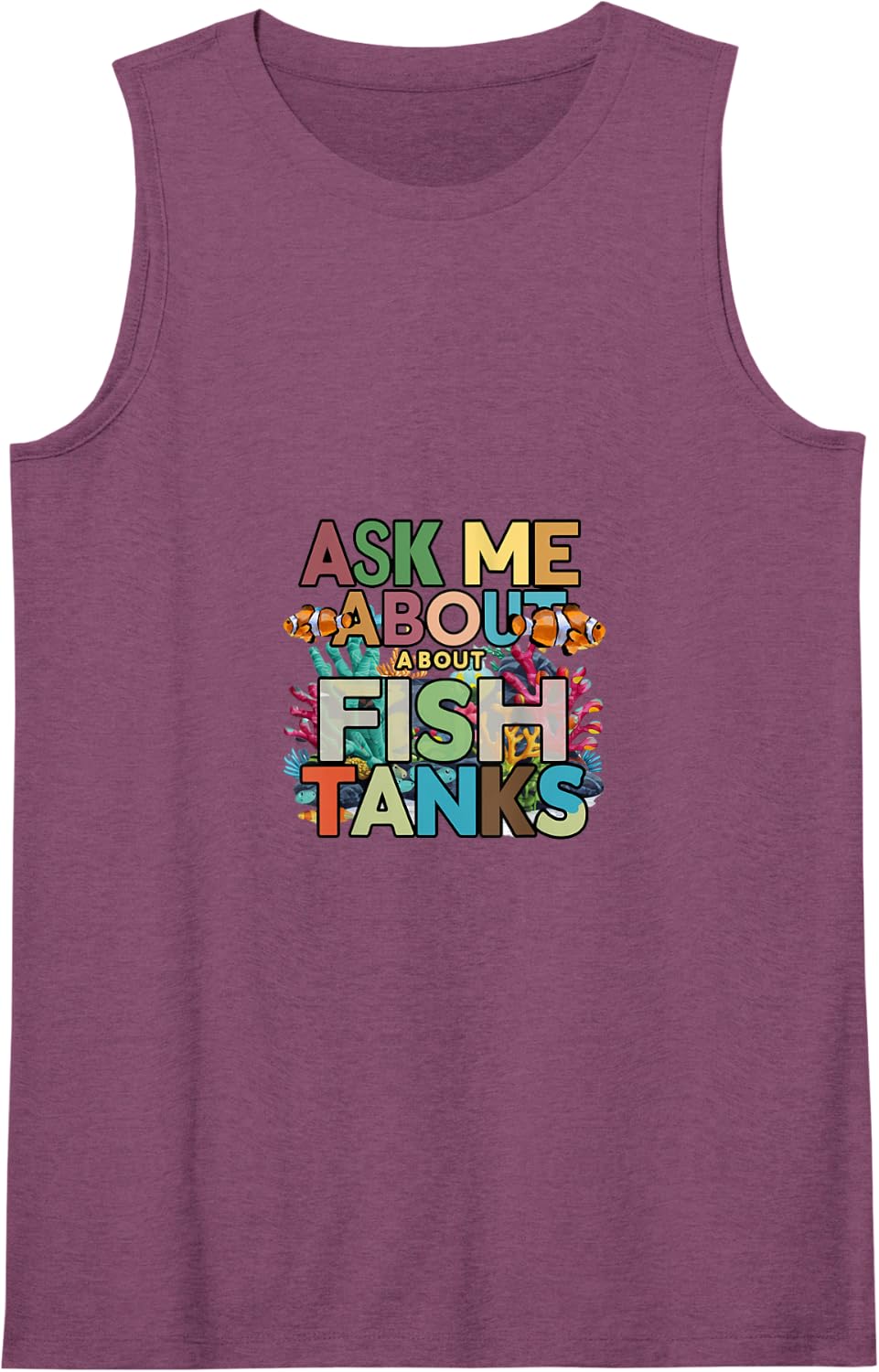 Funny Saltwater Reef Aquarium Freshwater Aquarium Fish Tank Tank Top - Purple
