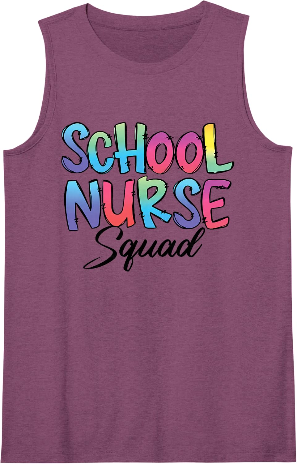 School Nurse Squad Tie Dye Back to School Appreciation Sleeveless Tank Top - Purple