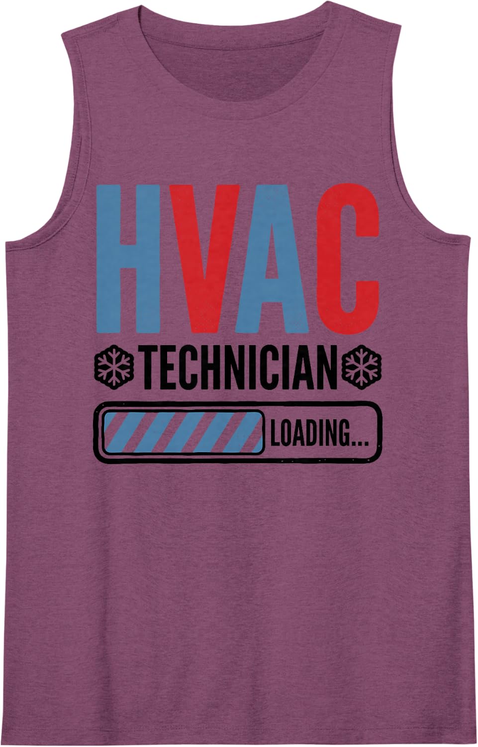 HVAC Technician Loading Heating Cooling HVAC Installer Sleeveless Tank Top - Purple