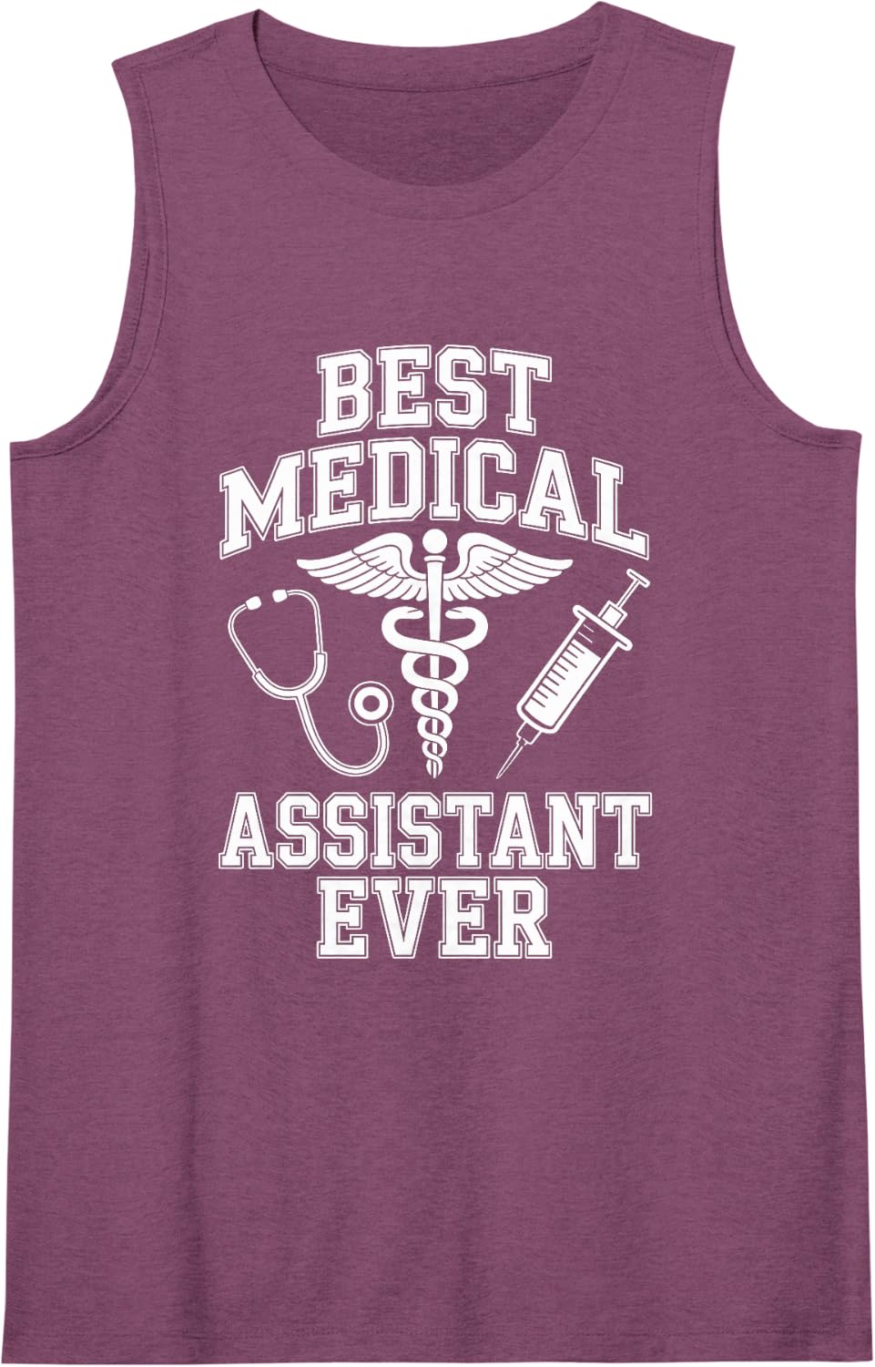 Best Medical Assistant Ever Funny MA Sleeveless Tank Top - Purple