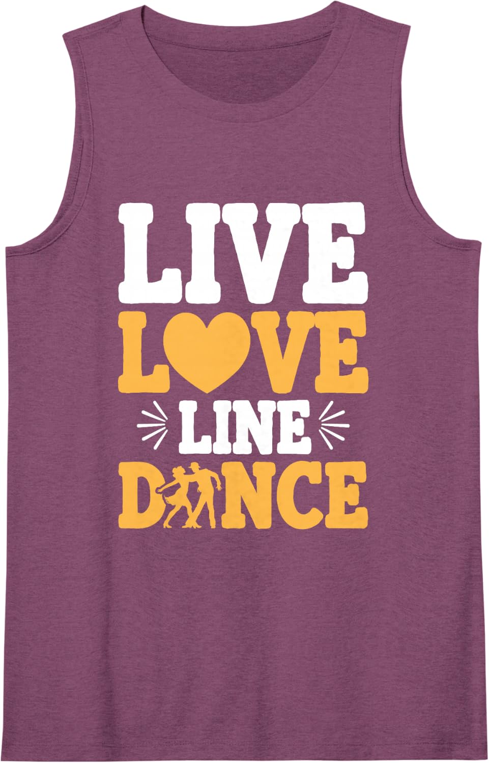 Live Love Line Dance Funny Line Dancer Sleeveless Tank Top - Purple