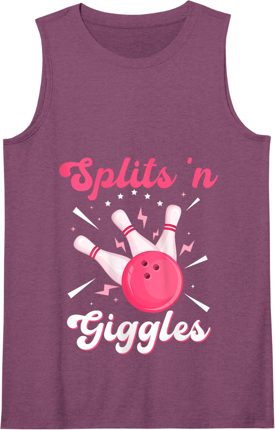 Splits 'n Giggles Bowling Player Bowler Squad Matching Team Tank Top - Purple