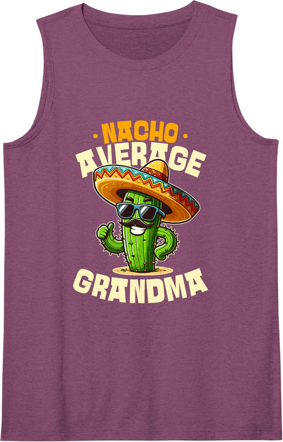 Nacho Average Grandma Mexican Fiesta Cinco De Mayo Sleeveless Tank Top - Purple