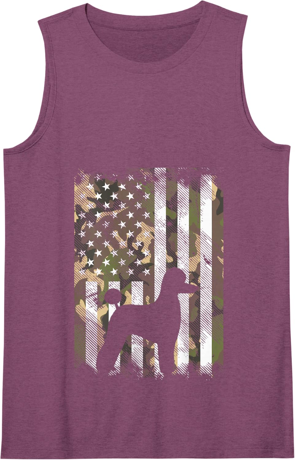 Camo America Flag Poodle Vintage Patriotic Dog Lover Gift Tank Top - Purple