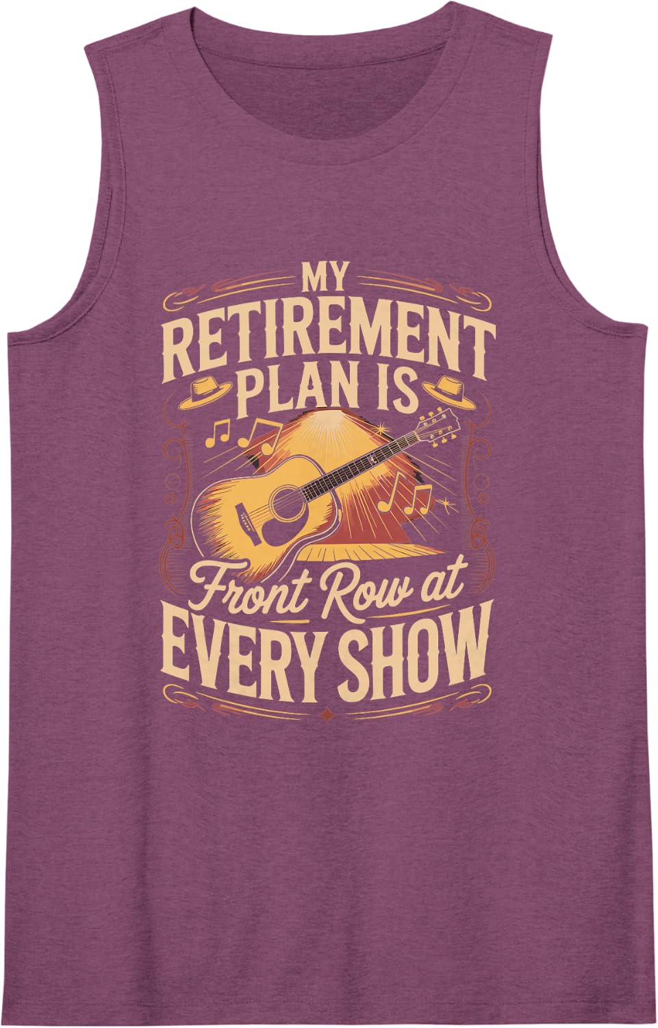 My Retirement Plan is Front Row At Every Show Country Sleeveless Tank Top - Purple