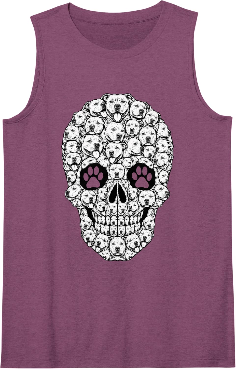 Pitbull Skull American Staffy Bully Breed Canine Owners Sleeveless Tank Top - Purple