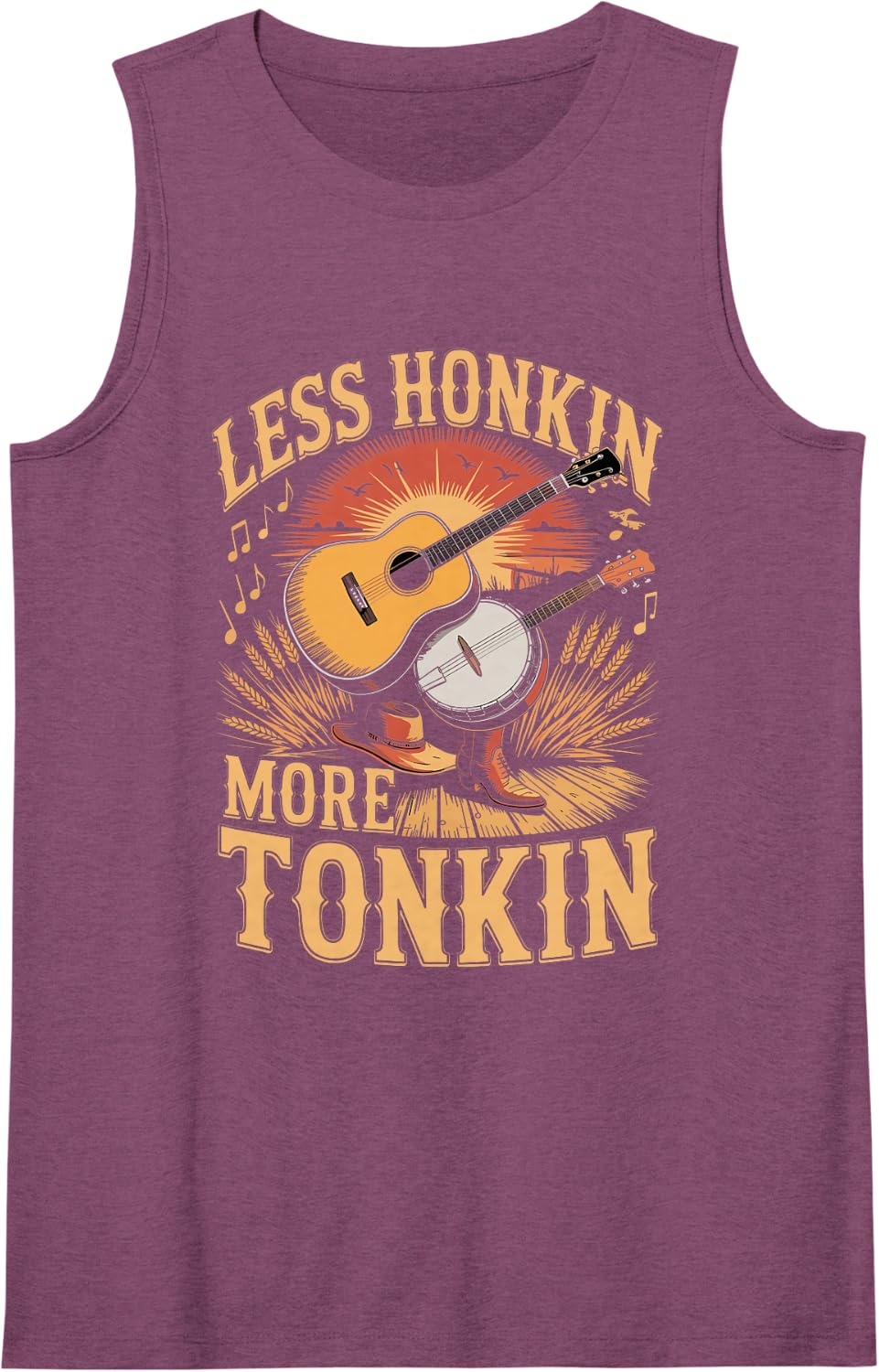 Less Honkin More Tonkin Honky Sleeveless Tank Top - Purple