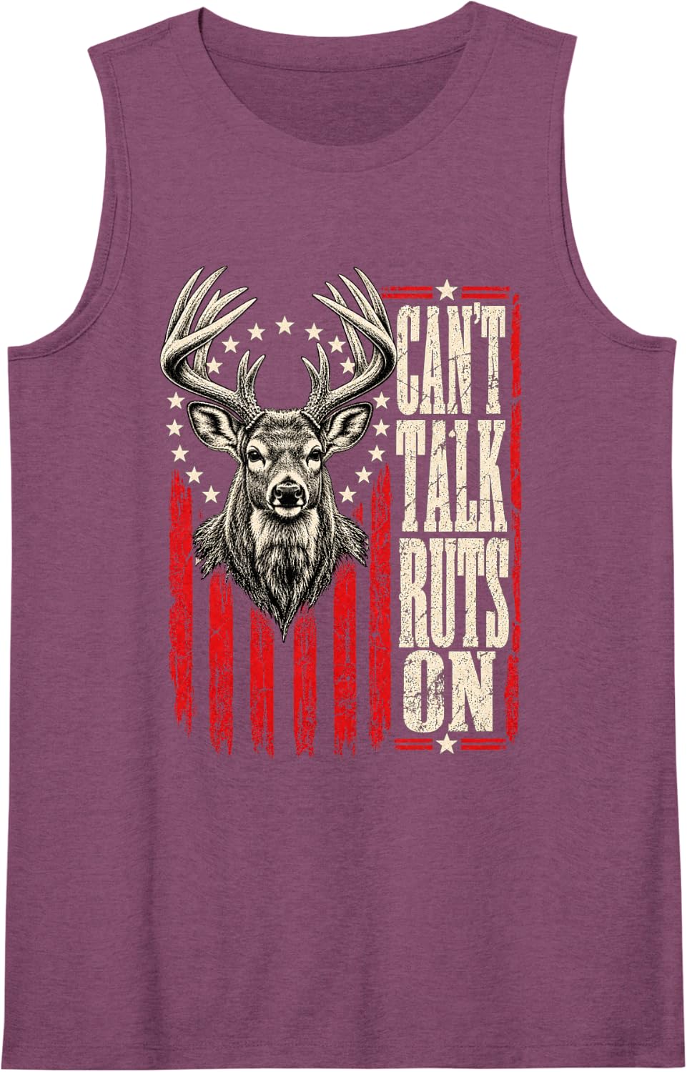Can't Talk Ruts On Whitetail Buck Hunting Design Sleeveless Tank Top - Purple