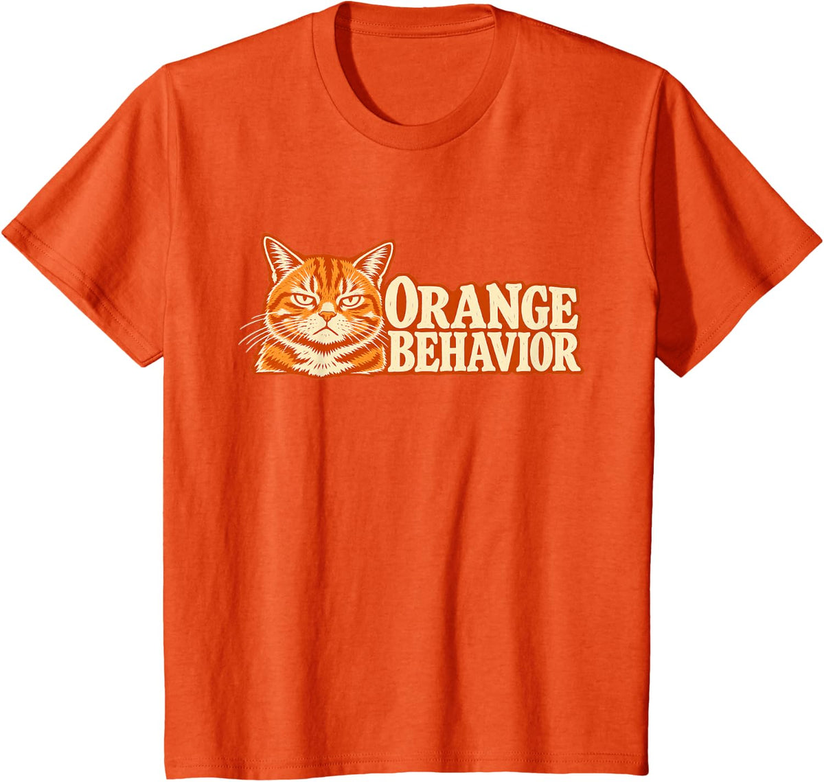 Orange Behavior Funny Ginger Cat Attitude T-Shirt - Orange